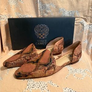 Vince Camuto Women's Tan Snake Print Loafers